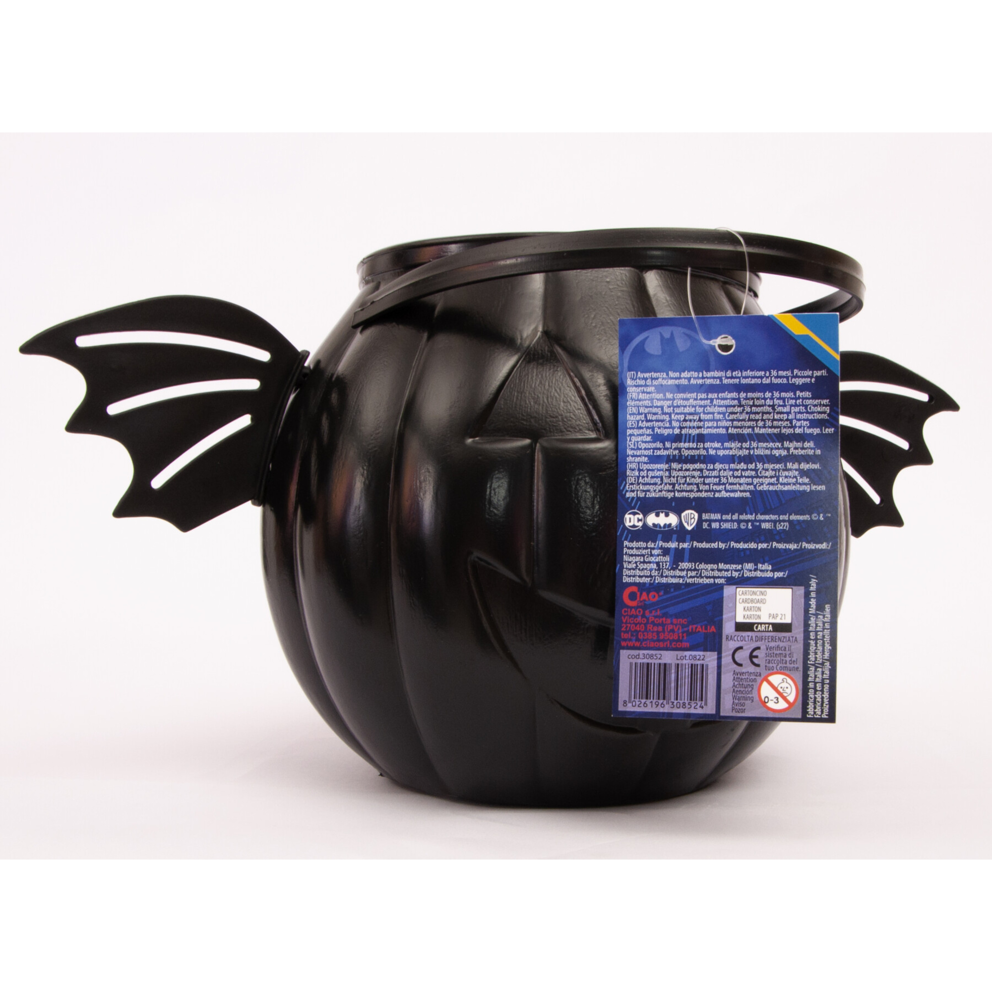 Zucchetta nera dolcetto scherzetto con ali batman - 3+ - BATMAN