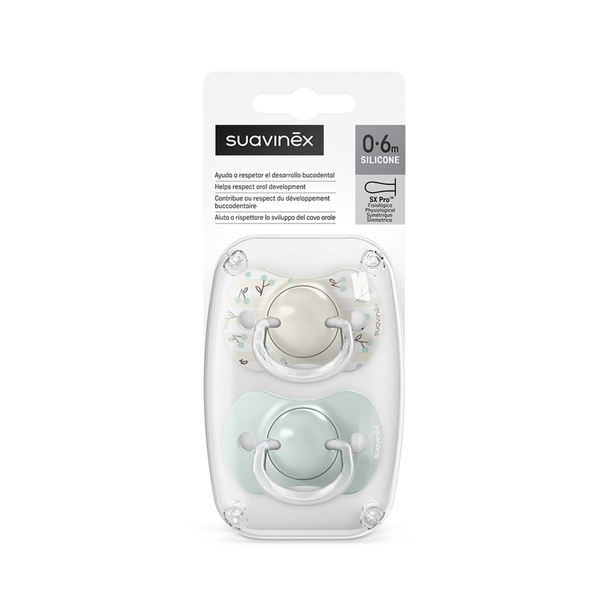 Succhietto  birdies sxpro 0-6 mesi 2 pezzi verde - suavinex - Suavinex
