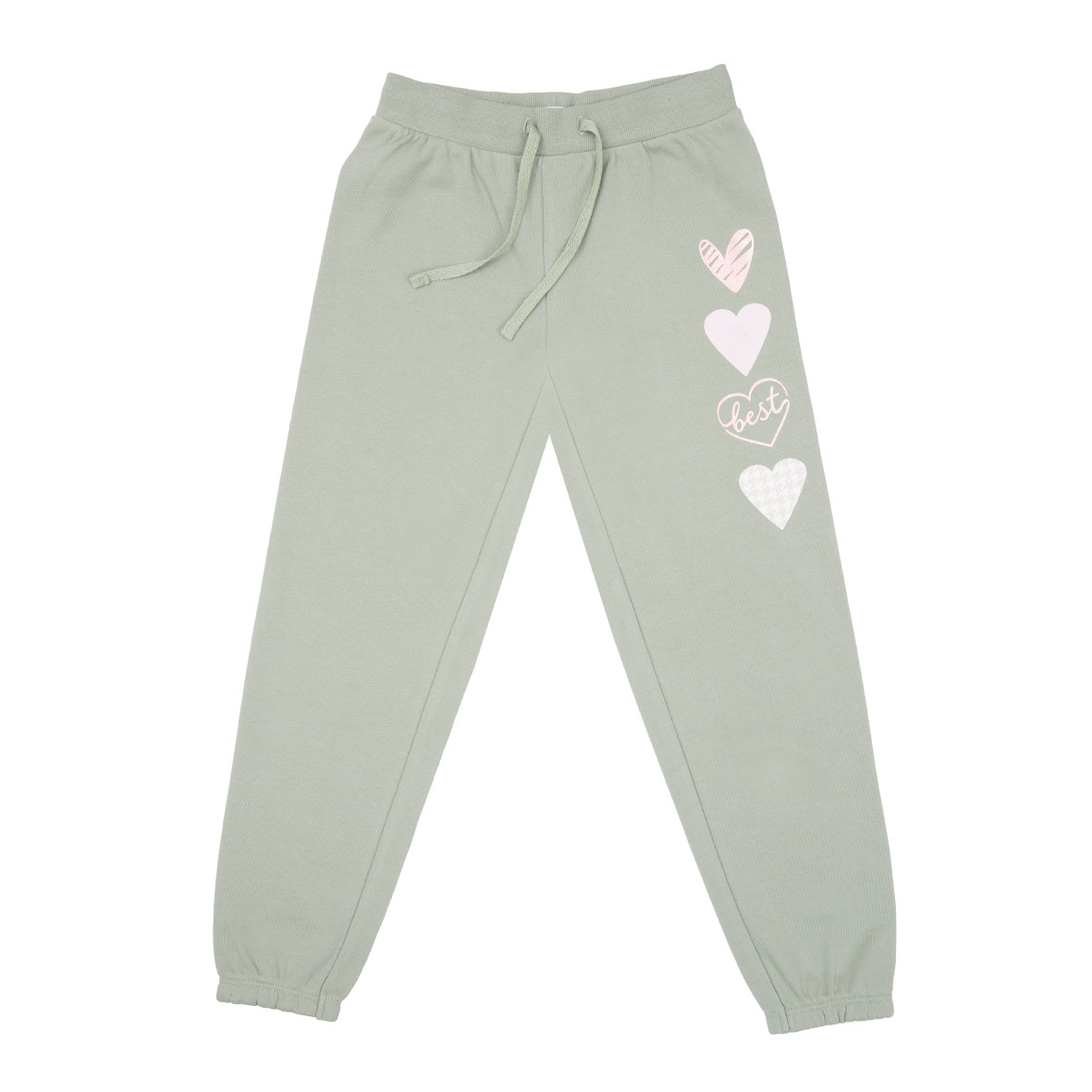Pantalone felpato bimba verde con stampa - Mawi