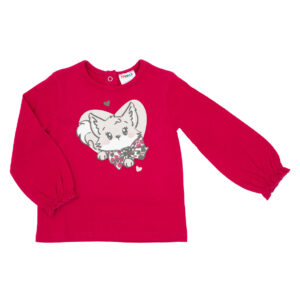 T-shirt manica lunga bimba rossa stampata - Mawi