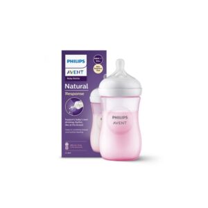 Biberon natural con tettarella a risposta naturale rosa da 260 ml 1m+ |  senza bpa - philips avent - Avent