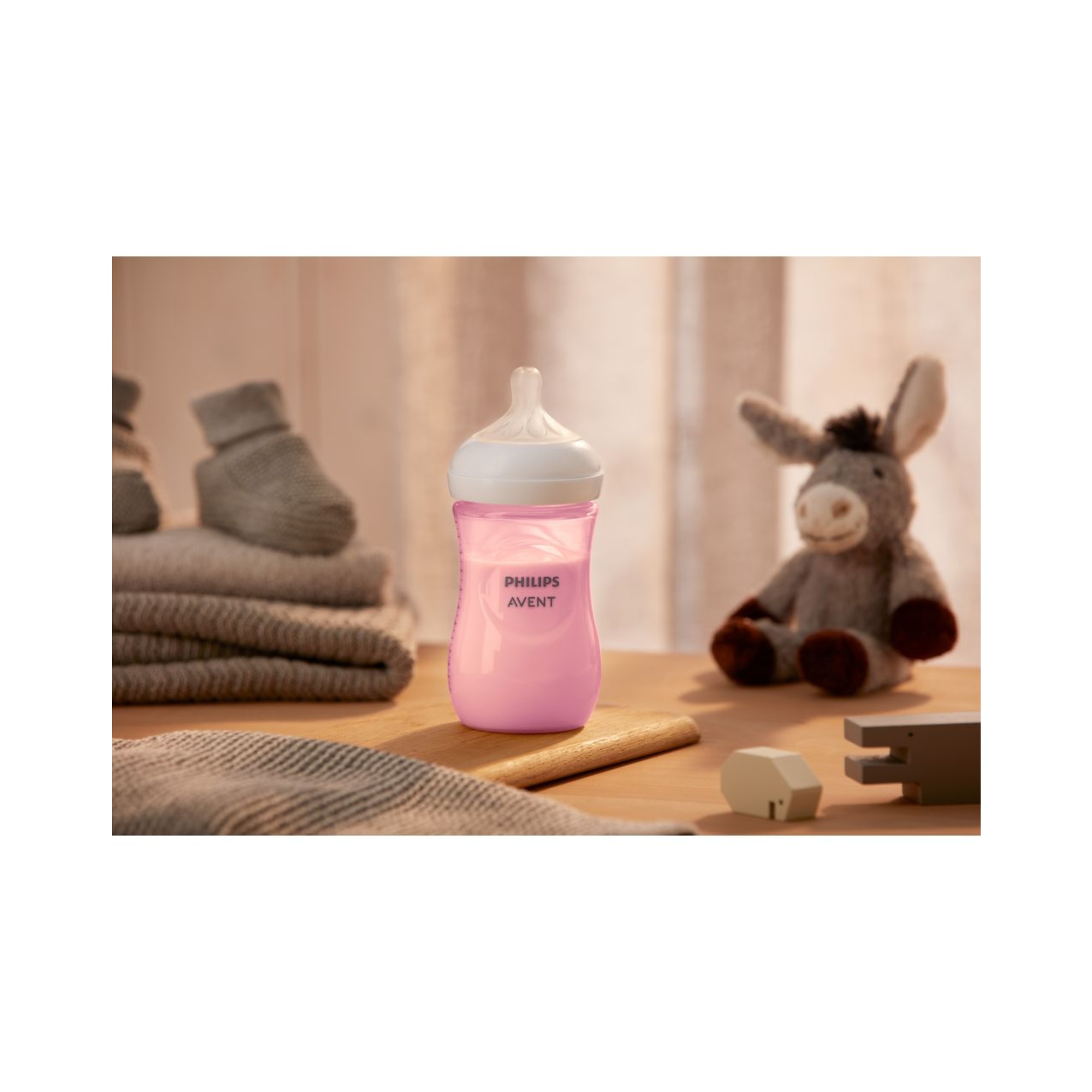 Biberon natural con tettarella a risposta naturale rosa da 260 ml 1m+ |  senza bpa - philips avent - Avent