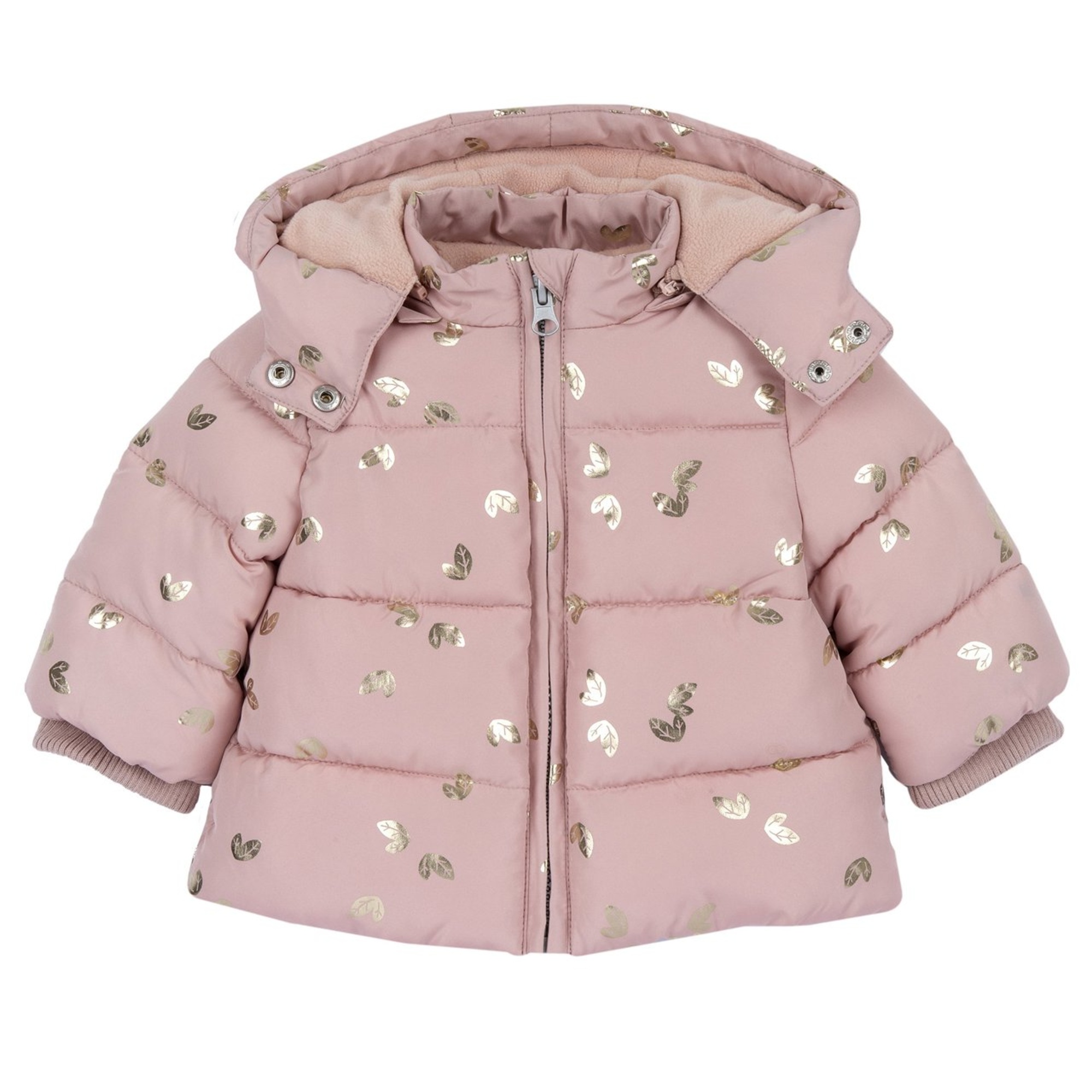 Giubbino con cappuccio staccabile e foglie oro - chicco - Chicco
