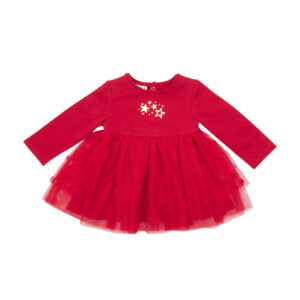 Abito felpato manica lunga bimba rosso - Mawi