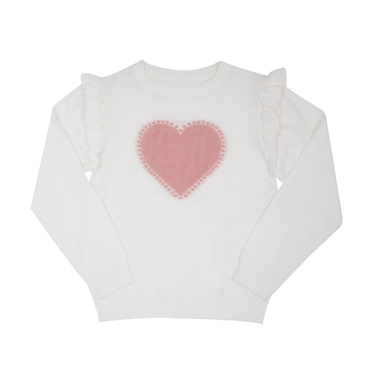 Maglia tricot bimba panna con rouches - Mawi