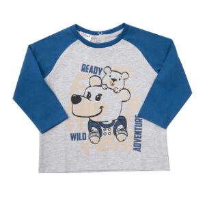 T-shirt jersey raglan bimbo bicolor stampata - Mawi