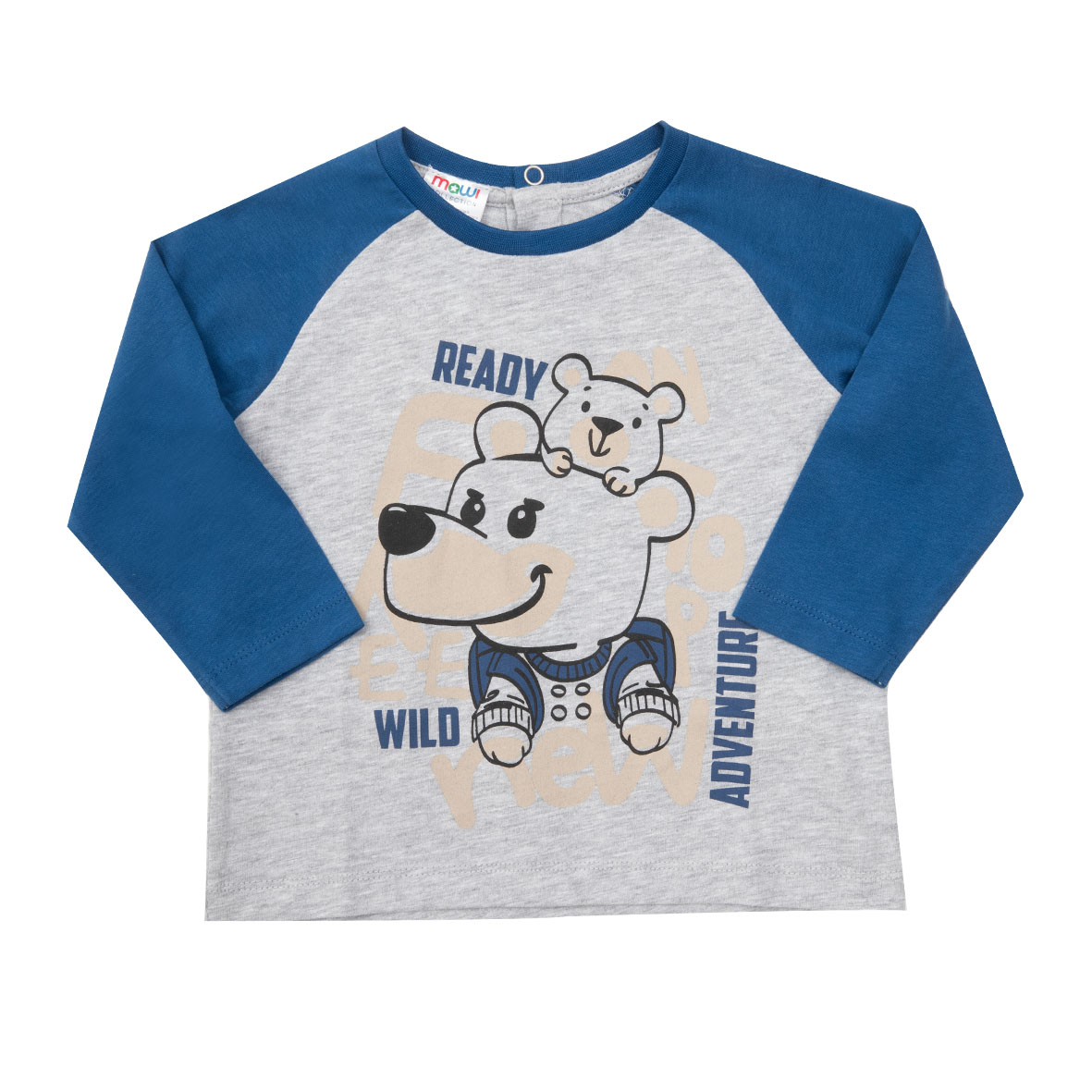 T-shirt jersey raglan bimbo bicolor stampata - Mawi