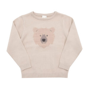 Maglione tricot bimbo panna "orso" - Mawi