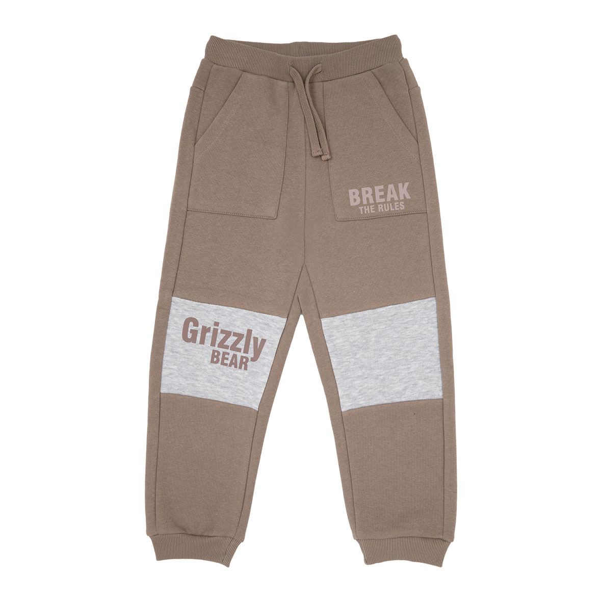 Pantalone felpato bimbo marrone tasconi - Mawi