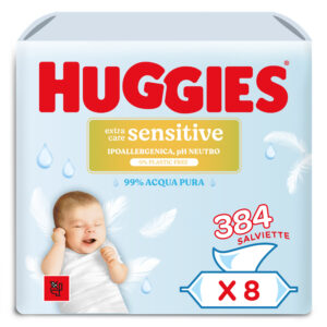 Salviette huggies extra care sensitive 8x48 pezzi - Huggies