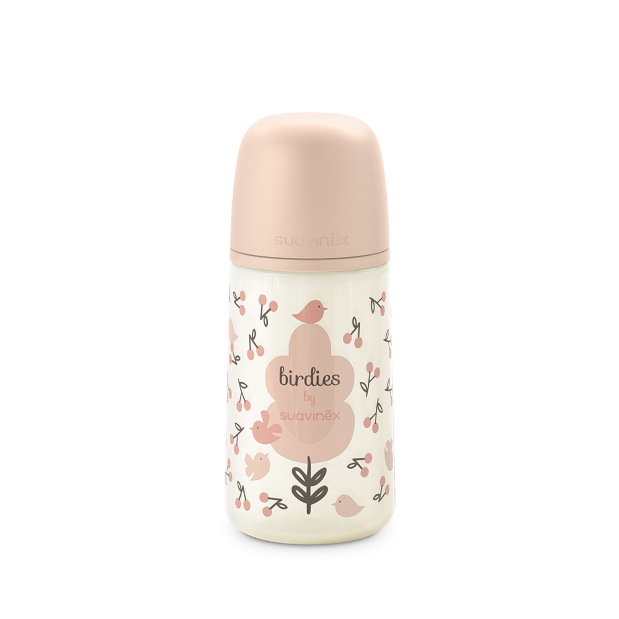 Biberon birdies 270ml sxpro flusso medio +0 mesi rosa - suavinex - Suavinex