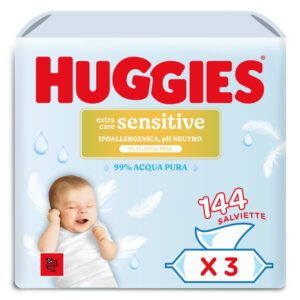 Salviette huggies extra care sensitive 3x48 pezzi - Huggies