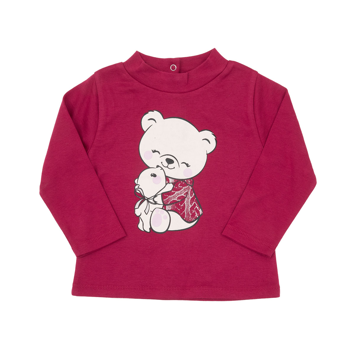 Lupetto interlock bimba rosso stampato "orsetti" - Mawi