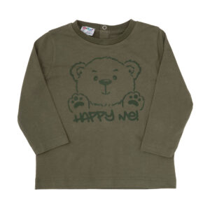 T-shirt manica lunga bimbo verde stampata - Mawi