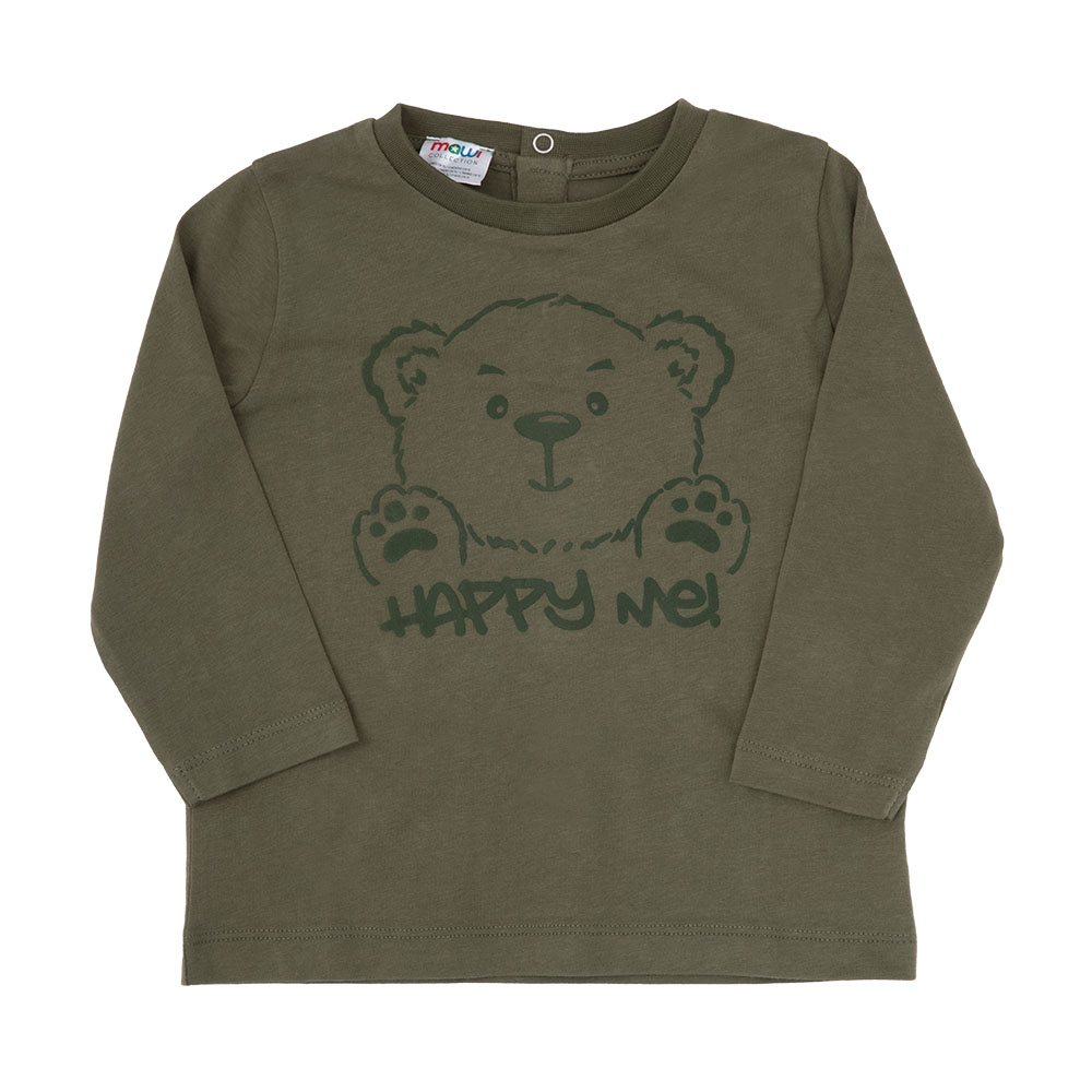 T-shirt manica lunga bimbo verde stampata - Mawi