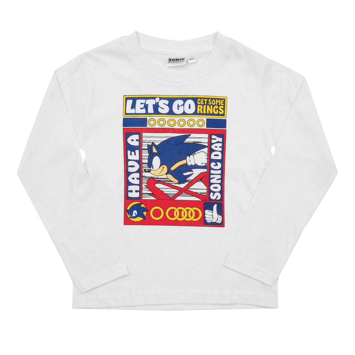 T-shirt manica lunga bimbo bianca "sonic" - SEGA SONIC