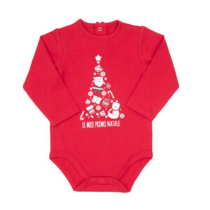 Body manica lunga unisex rosso "christams" - Mawi