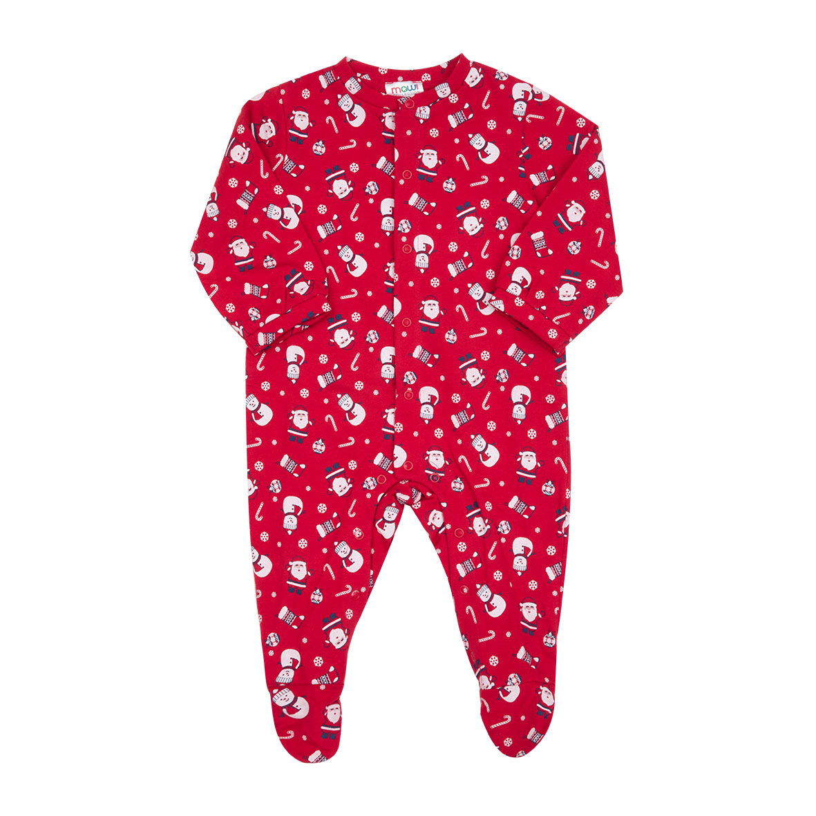 Tutina con bottoni unisex rossa "christmas" - Mawi