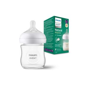 Biberon natural in vetro con tettarella a risposta naturale da 120ml 0m+ | senza bpa - philips avent - Avent
