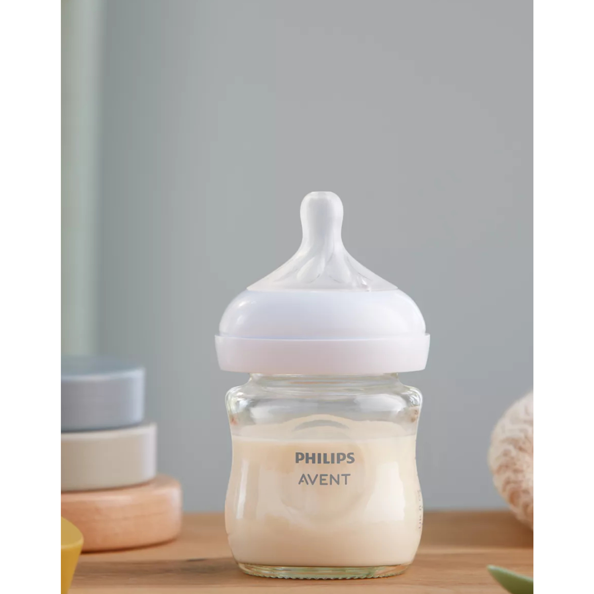 Biberon natural in vetro con tettarella a risposta naturale da 120ml 0m+ | senza bpa - philips avent - Avent