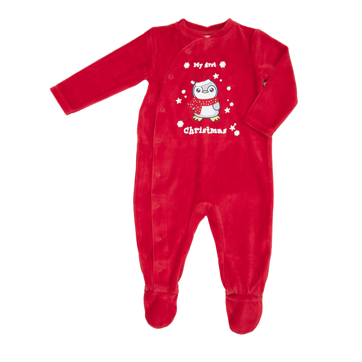 Tutina da bambino rosso "christmas" apertura frontale - Mawi