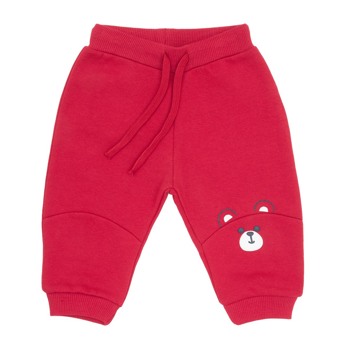 Pantalone felpato bimbo rosso "orsetto" - Mawi