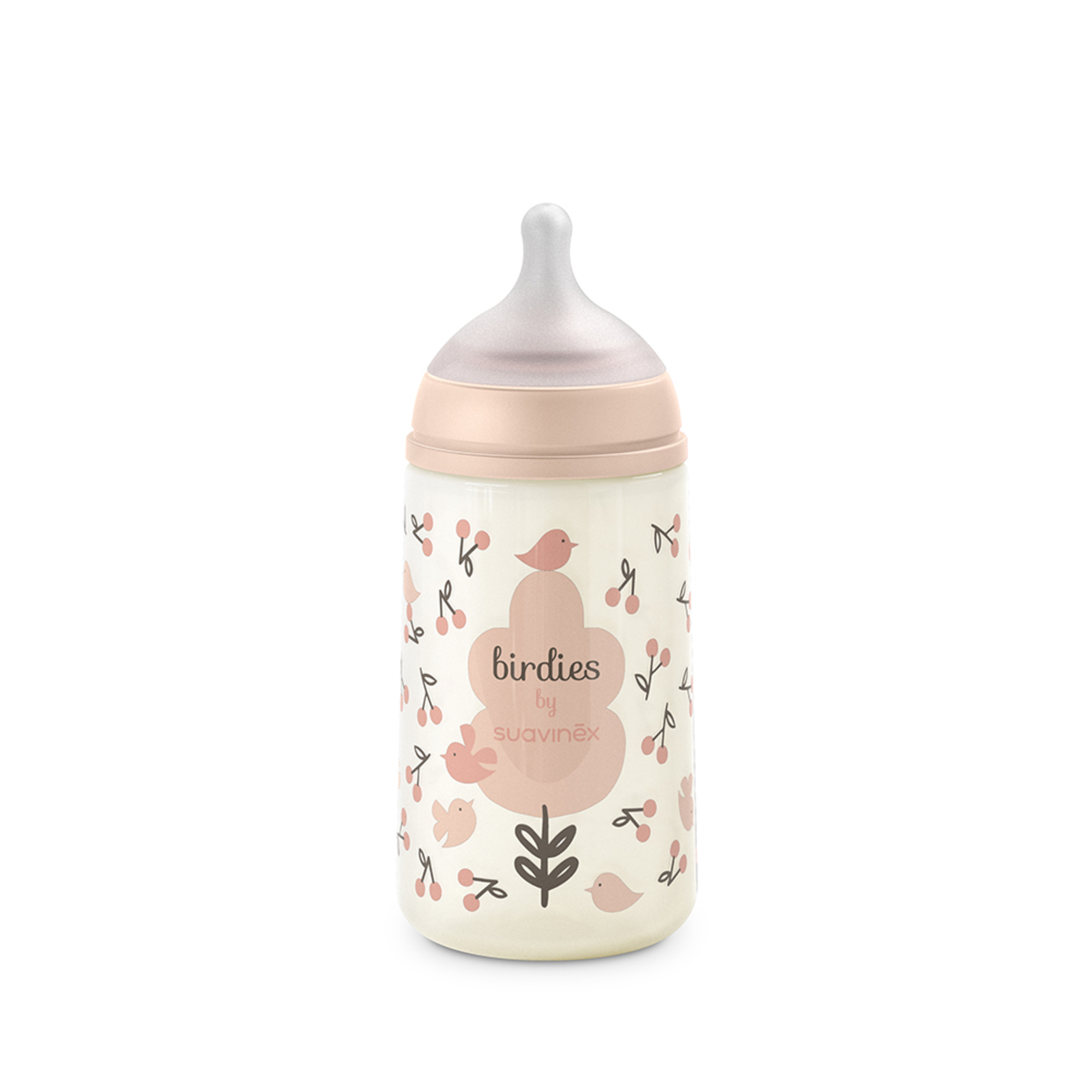 Biberon birdies 270ml sxpro flusso medio +0 mesi rosa - suavinex - Suavinex