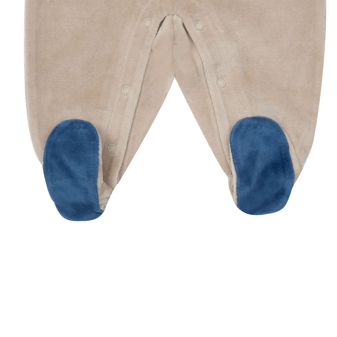 Tutina ciniglia bimbo beige con orsetto - Mawi
