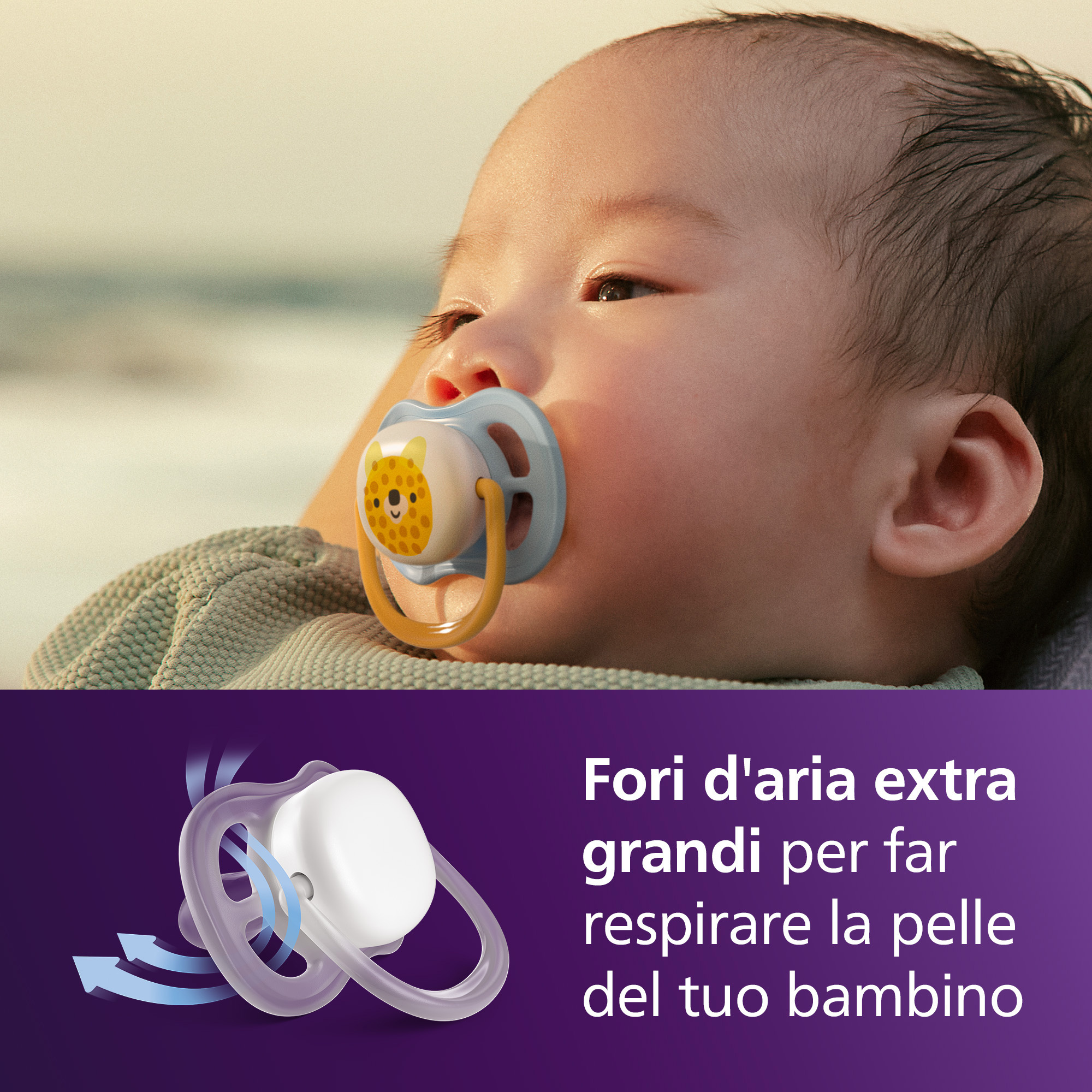 Succhietti ultra air collection 0-6m tigre e ananas, a base vegetale - set da 2 ciucci - philips avent - Avent
