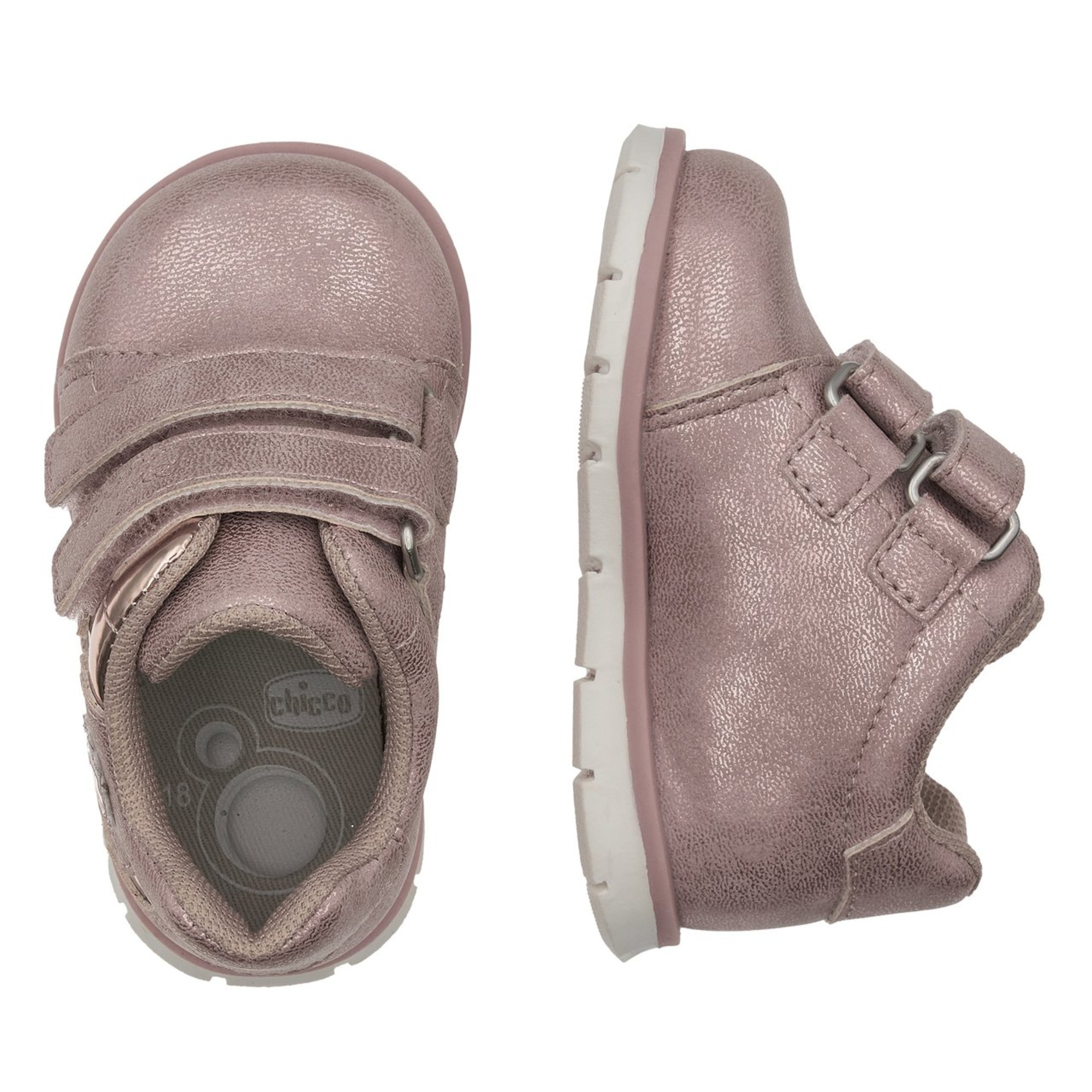 Scarpa fenix doppio velcro rosa con fiore laterale - chicco - Chicco