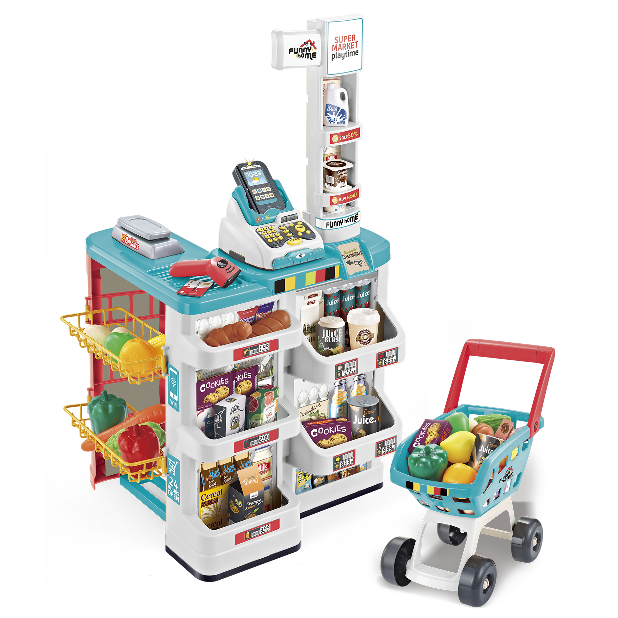 Supermarket playtime con cassa e carrello - Superstar