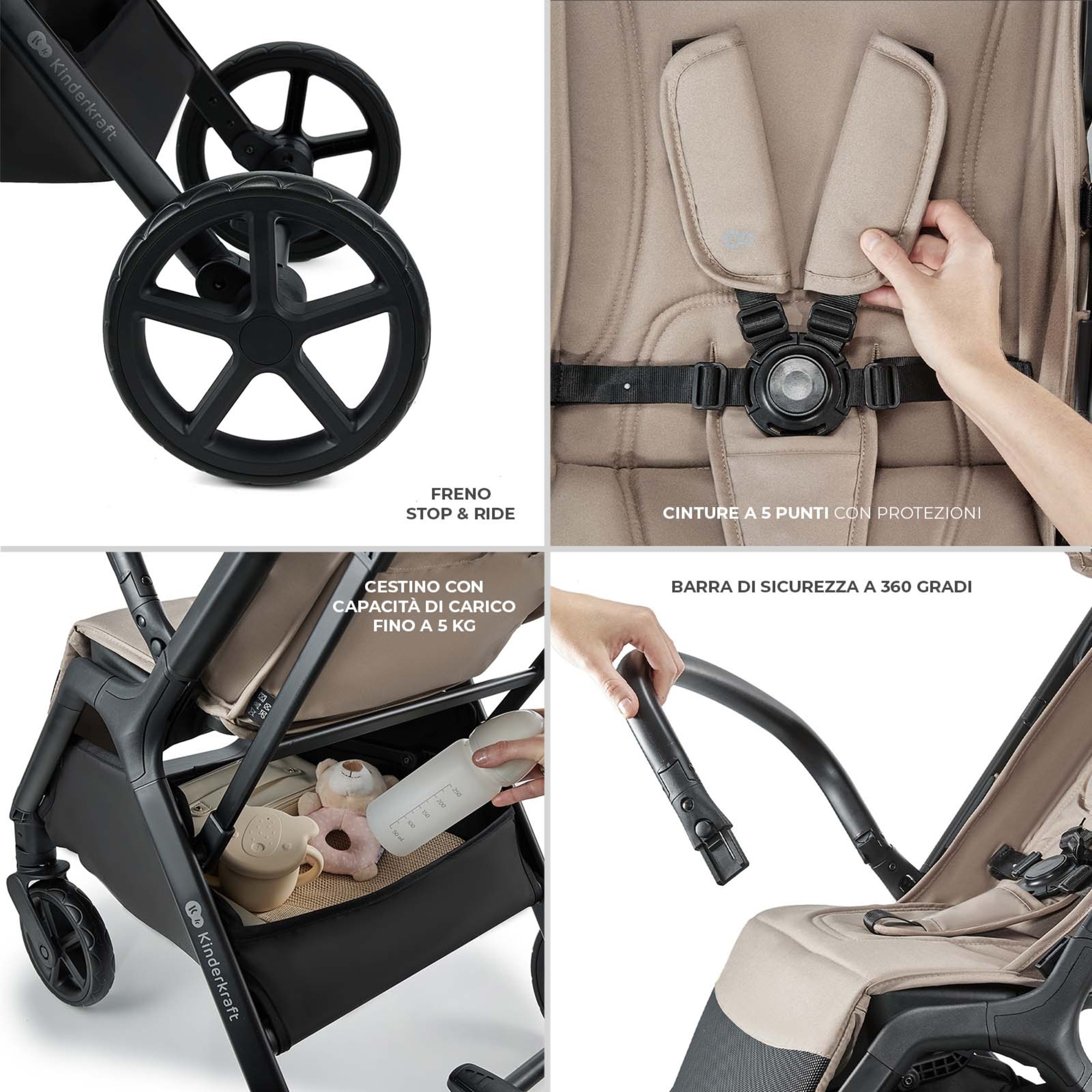 Passeggino leggero loom linen beige - kinderkraft - KinderKraft