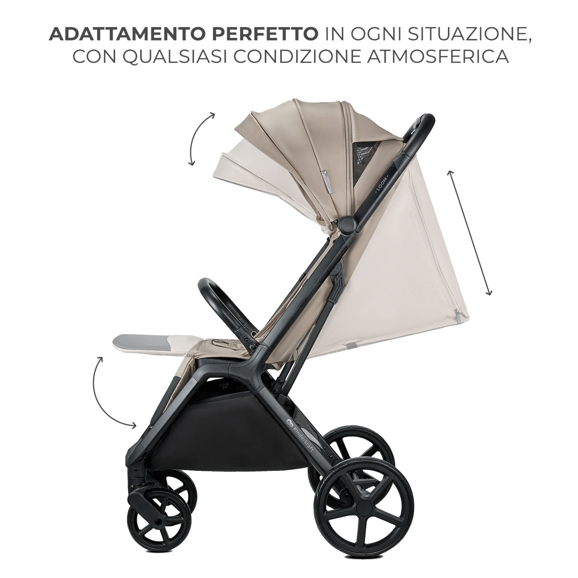Passeggino leggero loom linen beige - kinderkraft - KinderKraft