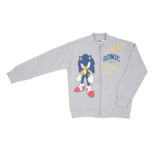 Felpa con zip bimbo grigia "sonic" - SEGA SONIC