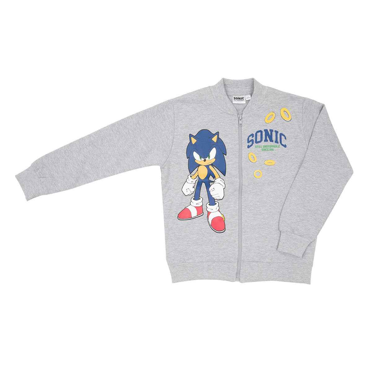 Felpa con zip bimbo grigia "sonic" - SEGA SONIC