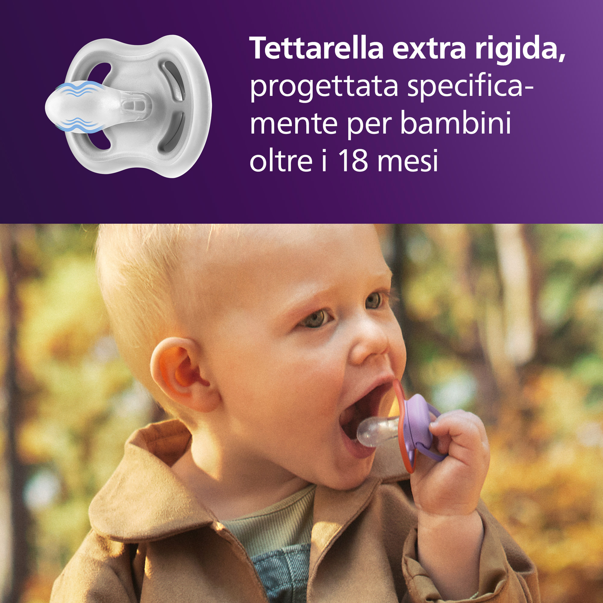 Succhietti ultra air 18m+ pastello viola e rosso, a base vegetale - set da 2 ciucci - philips avent - Avent