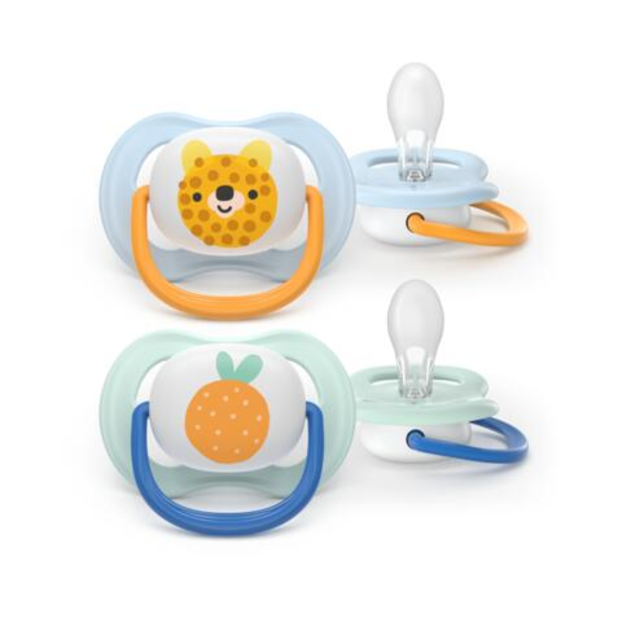 Succhietti ultra air collection 0-6m tigre e ananas, a base vegetale - set da 2 ciucci - philips avent - Avent
