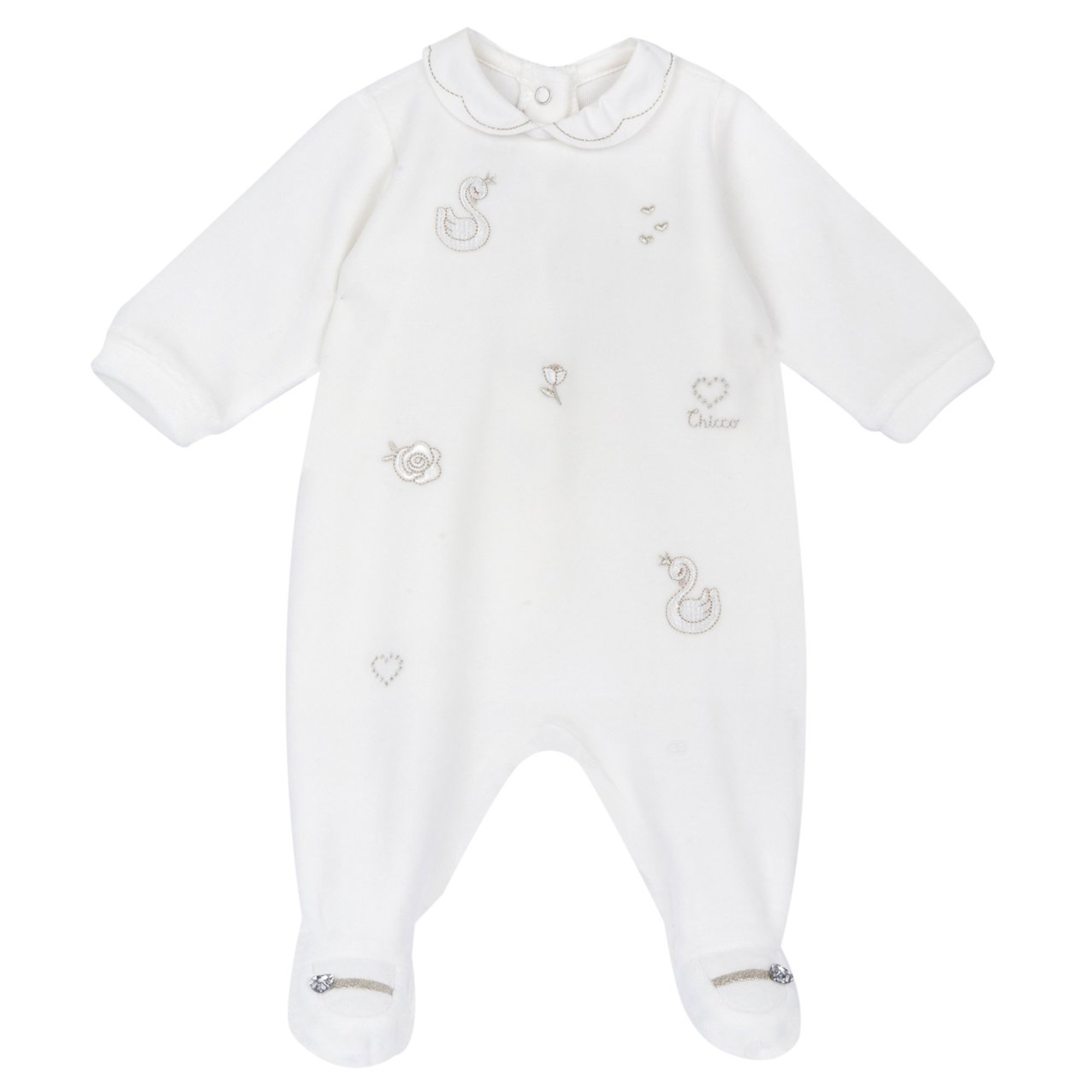 Tutina con apertura patello con piccoli cigni - chicco - Chicco