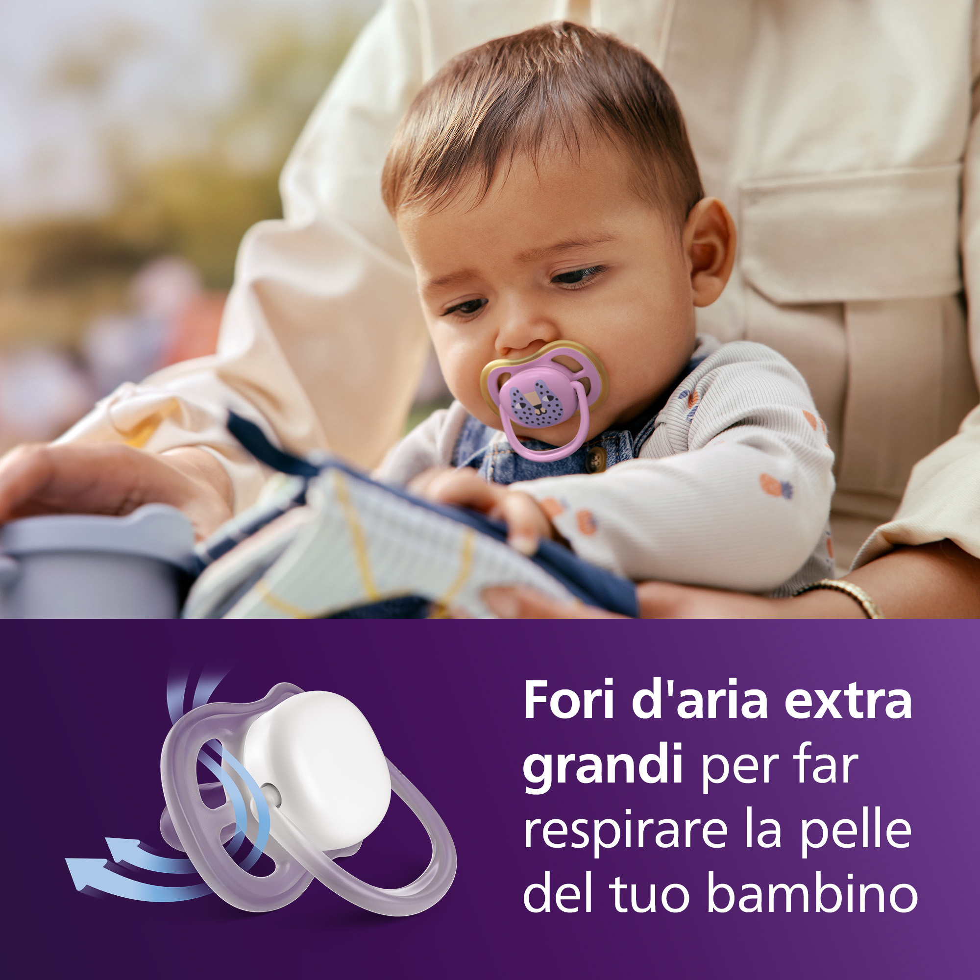 Succhietti ultra air 6-18m foglia e leopardo, a base vegetale - set da 2 ciucci - philips avent - Avent