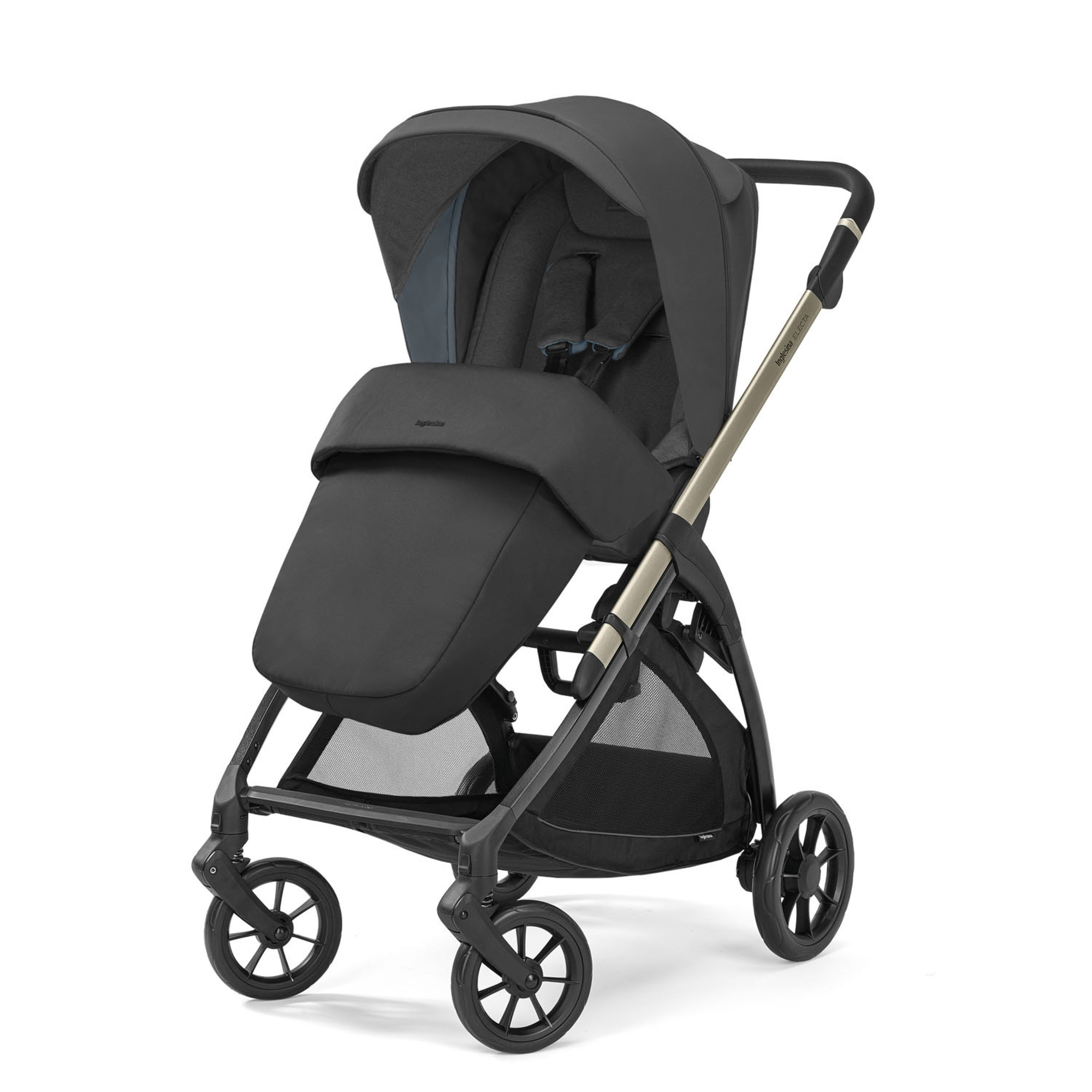 Electa system quattro colore upper black con telaio iridio black e seggiolino darwin infant recline - inglesina - Inglesina