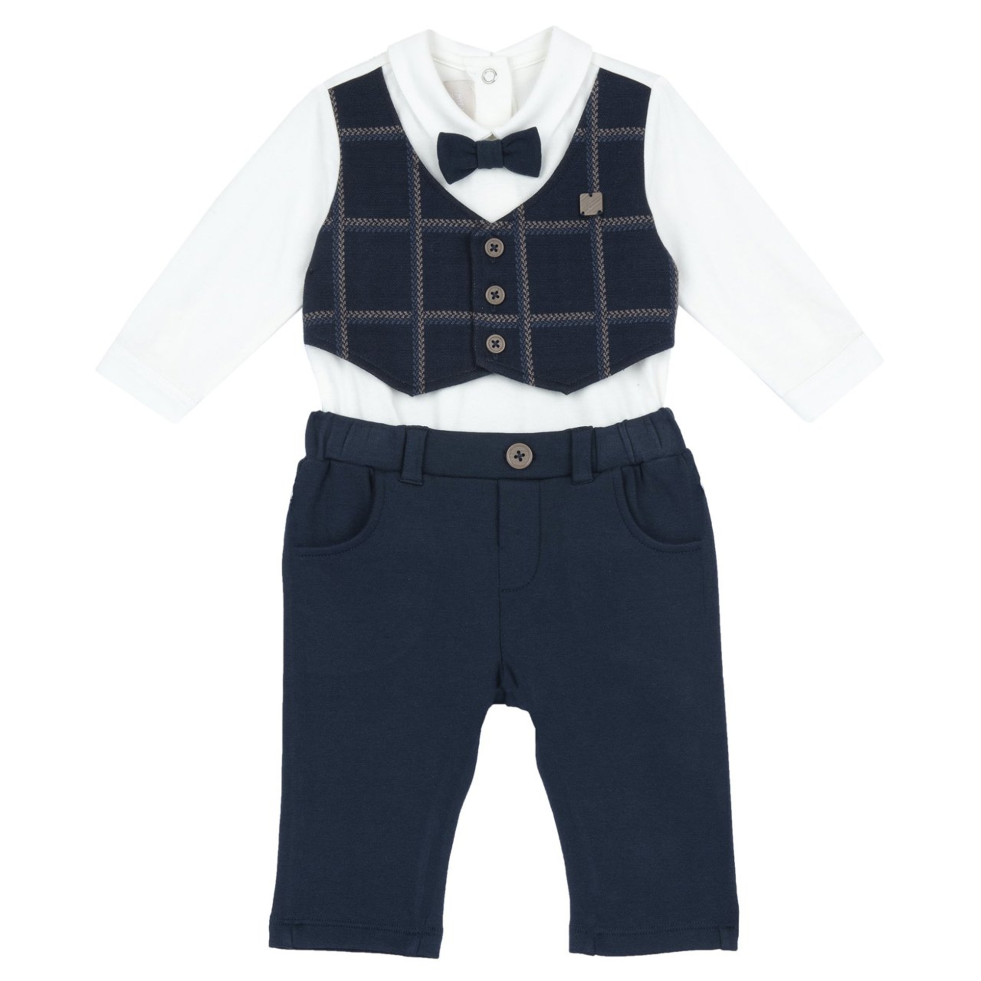 Set 2 pz body pantaloni lunghi papillon - chicco - Chicco