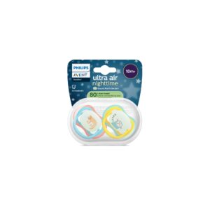 Succhietti ultra air night 18m+ leopardo e scimmia, a base vegetale - set da 2 ciucci - philips avent - Avent