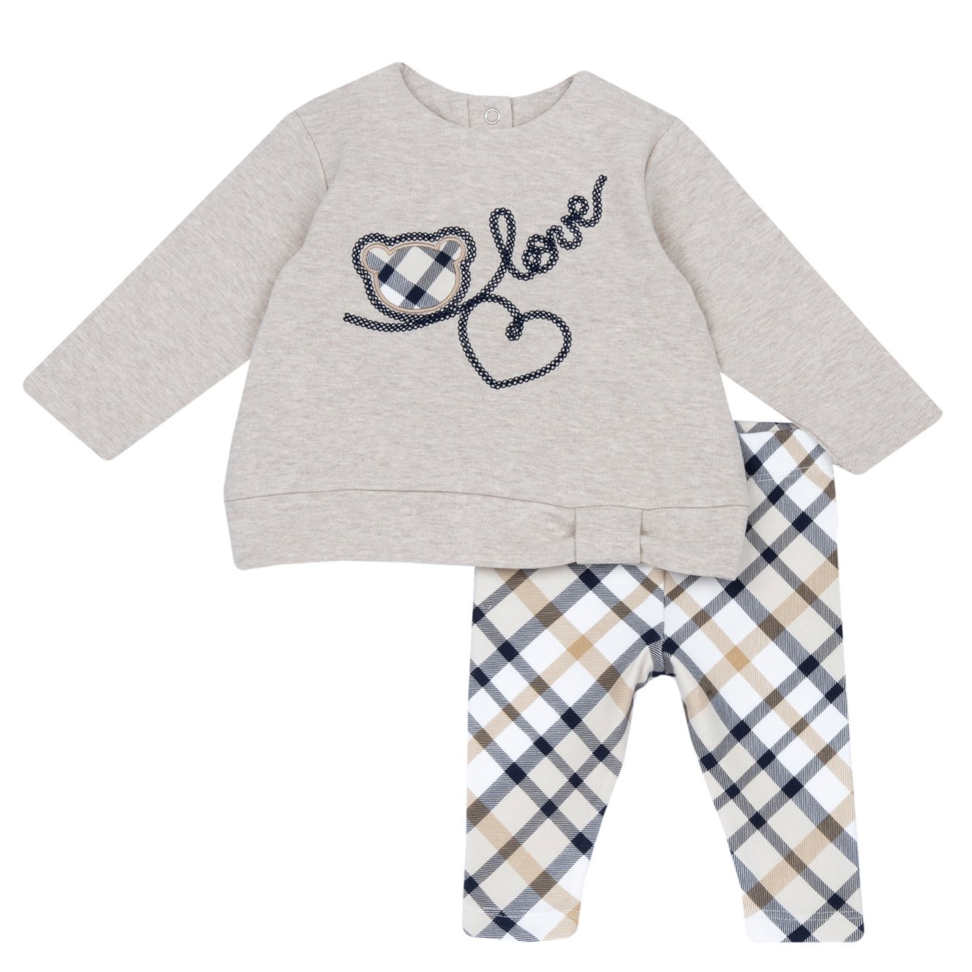 Set 2 pz sweat shirt+leggings orsetto con scritta love - chicco - Chicco