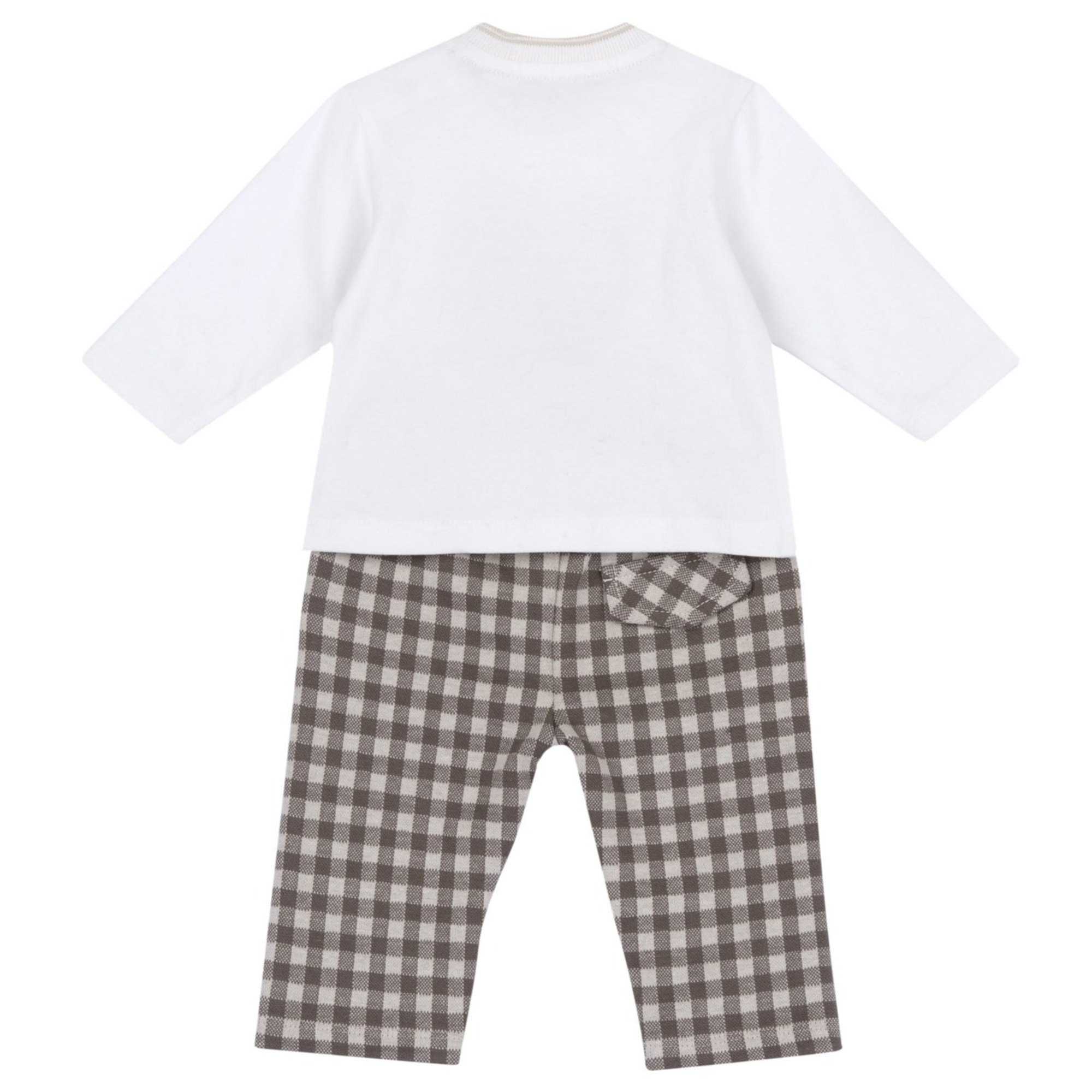 Set 2 pz t-shirt ml applicazione orso+pantaloni vichy - chicco - Chicco