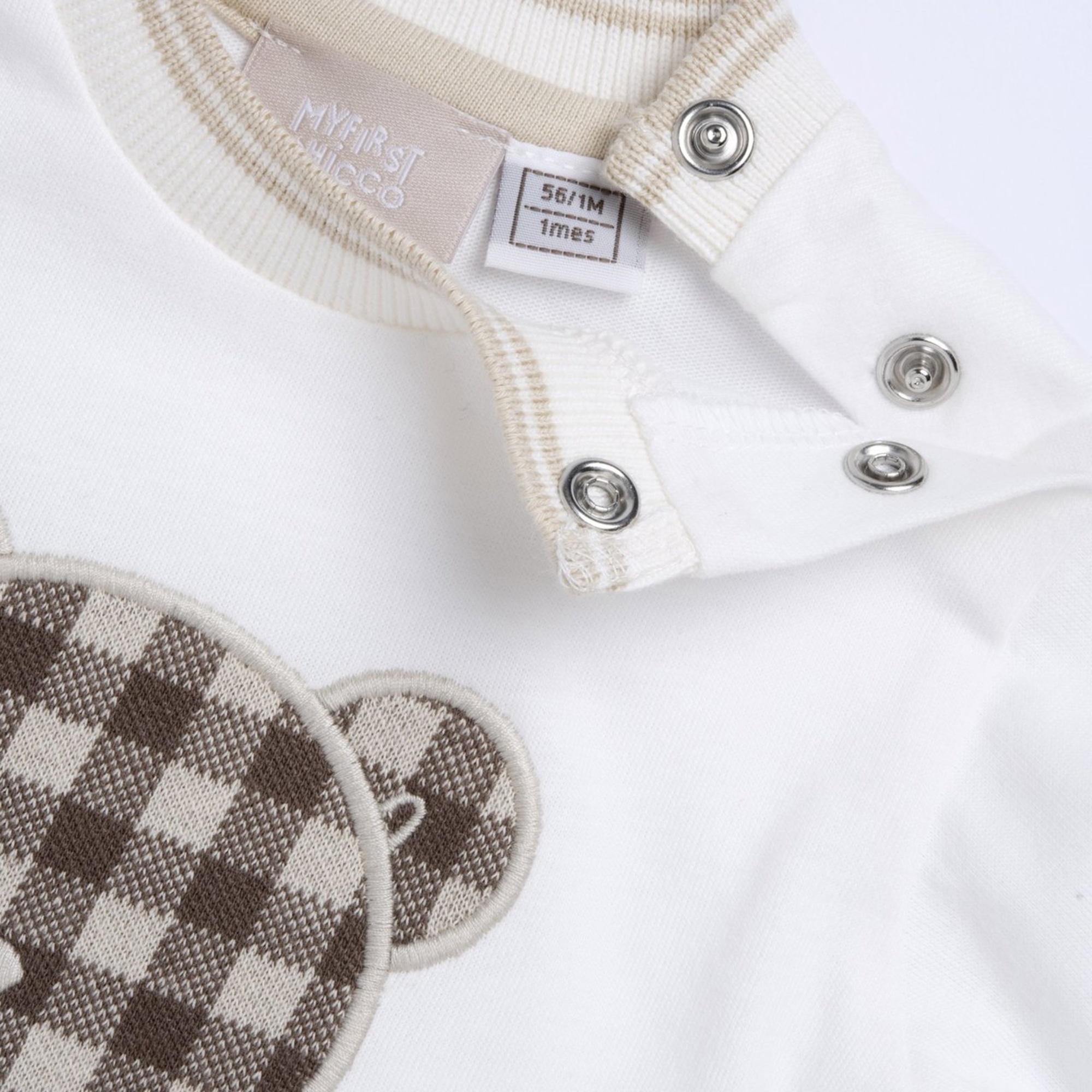 Set 2 pz t-shirt ml applicazione orso+pantaloni vichy - chicco - Chicco