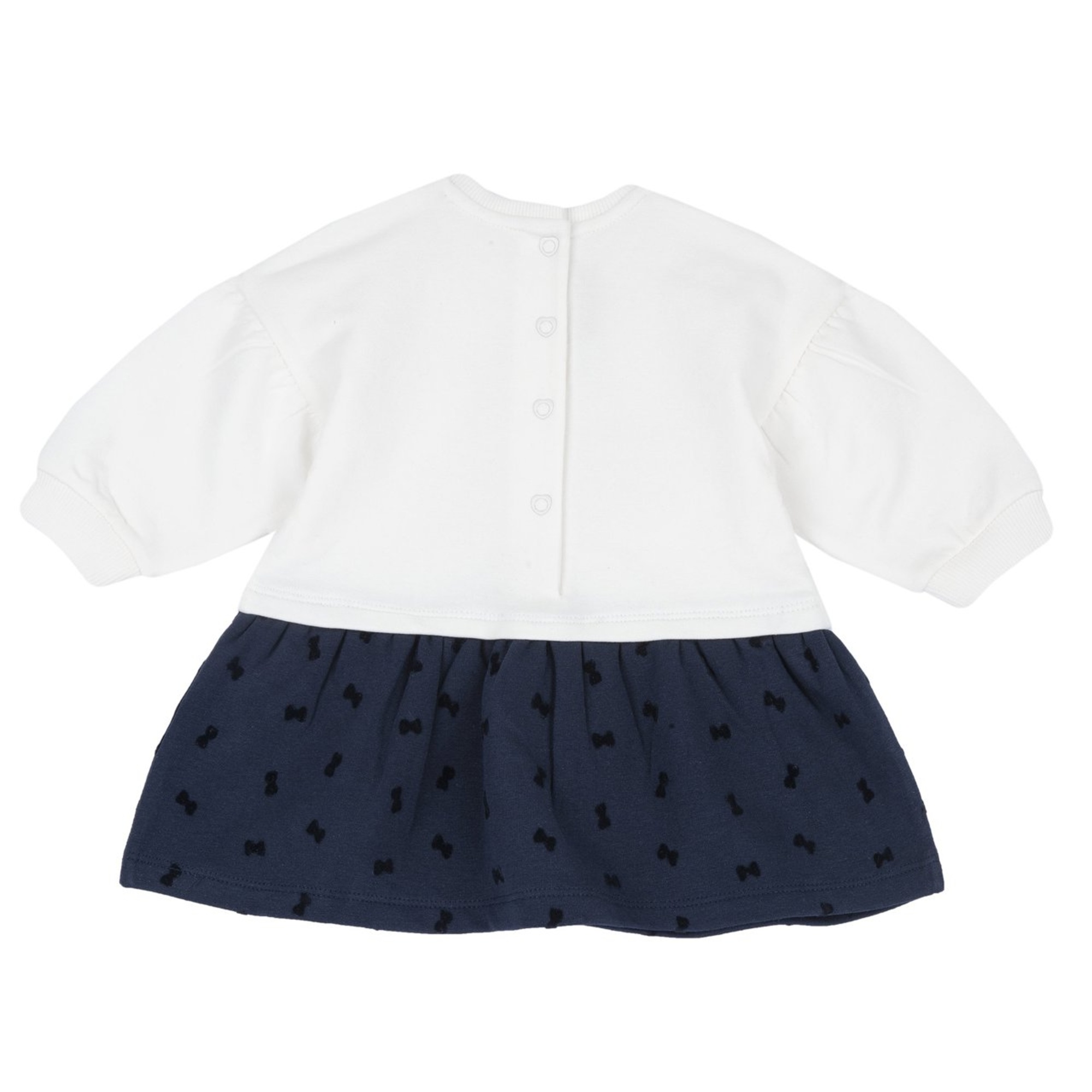 Abito m/l panna e blu con orsi - chicco - Chicco