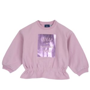 Maglia felpa rosa con arricciatura vita - chicco - Chicco