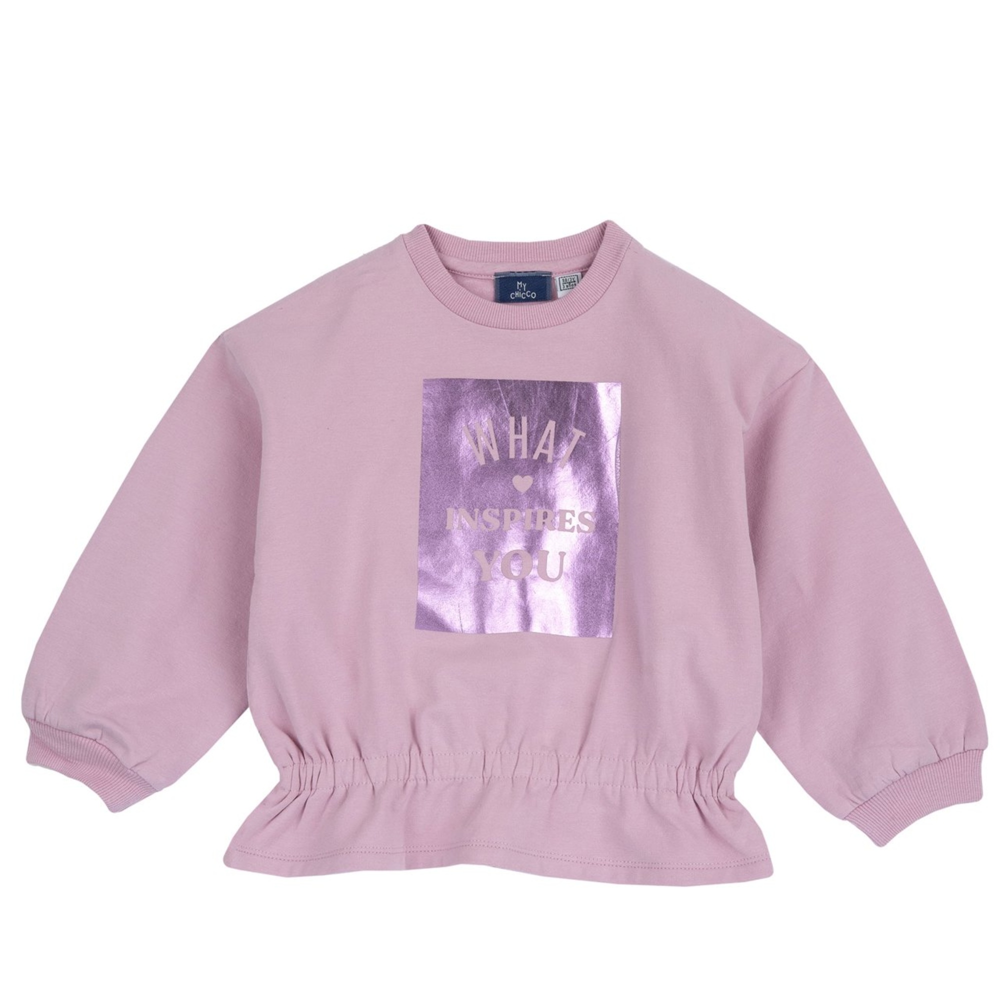 Maglia felpa rosa con arricciatura vita - chicco - Chicco