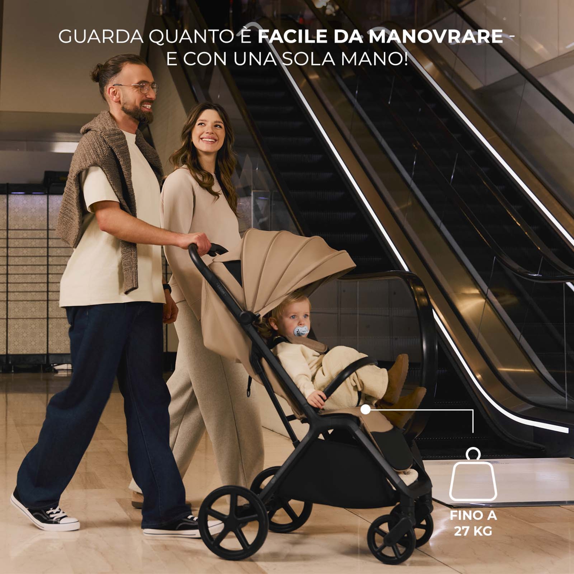 Passeggino leggero loom linen beige - kinderkraft - KinderKraft