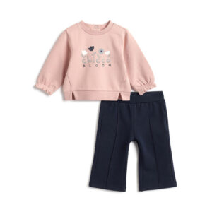 Set 2 pz sweat shirt+leggings fiorellini con scritta - chicco - Chicco